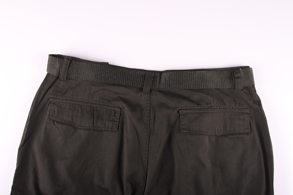 Men Belted Cargo Shorts Summer Sport Casual Pants Multi Pocket
