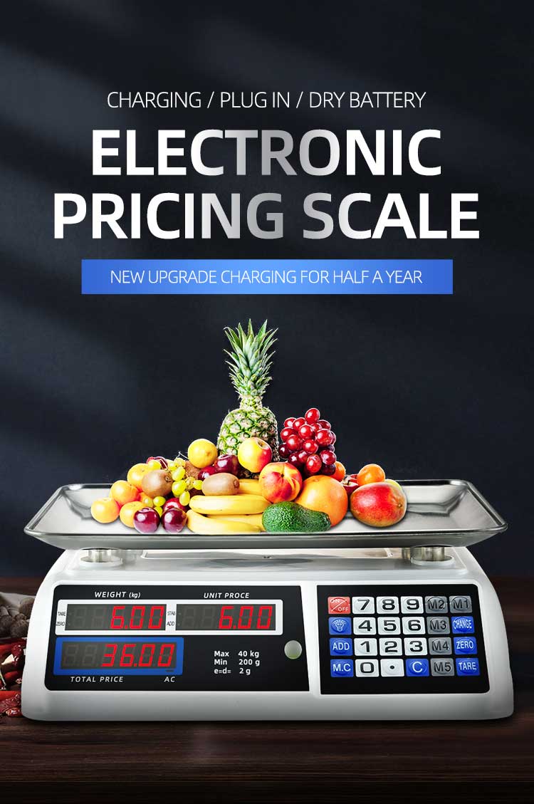 1g Accuracy ABS Material Digital Electronic Bench Scale with LED/LCD Display 40kg Capacity Customizable in Other Colors