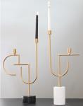 Classic Marble Base 520mm 460mm Gold Metal Candle Holder