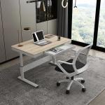 Luxury Standing Table Nordic Style White Wooden Grain Manual Height Adjustable