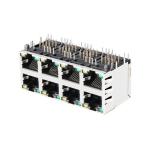 LPJE108XAHNL 2x4 Port RJ45 Jack Without Integrated Magnetics Green/Yellow LED