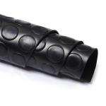 Non-Slip Rubber Floor Mat With Custom Size Coin Bump Pattern Anti-Slip Black