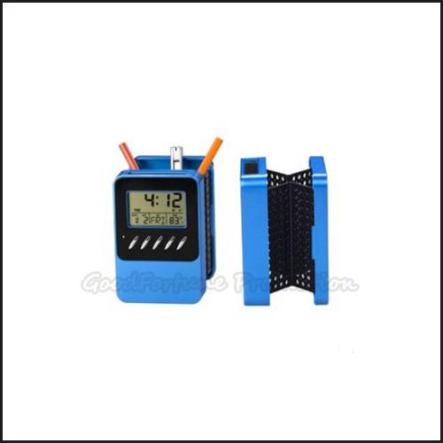 Hot Sale Promotional printed logo fold desk table pen holder temperature week