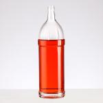 Round Cylinder Glass Beverage Bottle with Customized Logo and Sealing Cap Brush