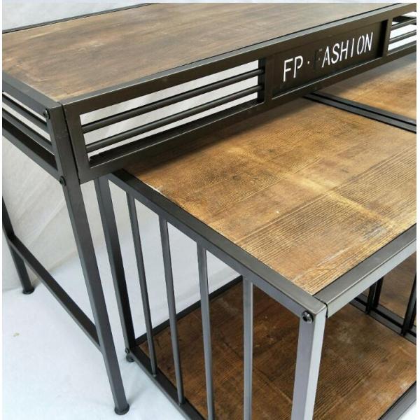 Promotion Wood Veneer Retail CLothes Display Stand , Display Nesting Tables For Shoes / Clothing / Suitbag