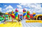 Giant Colorful Bouncy Castle Assault Course , Obstacle Course Bounce House
