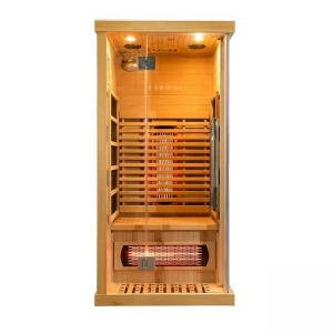 China Luxury Solid Wood Canadian Hemlock 1 Person Home Infrared Sauna Wooden Small on sale
