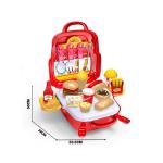 Kids Kitchen Toys Pretend Play Hamburger Backpack 3 in 1 Set Toy Food Model Toy