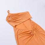 OEM maufactory Holiday style shoulder hollow polyester sleeveless women's sexy