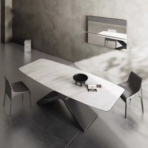 Buy cheap Ceramic Marble Dining Table With X-Steel Base Dining Table from wholesalers