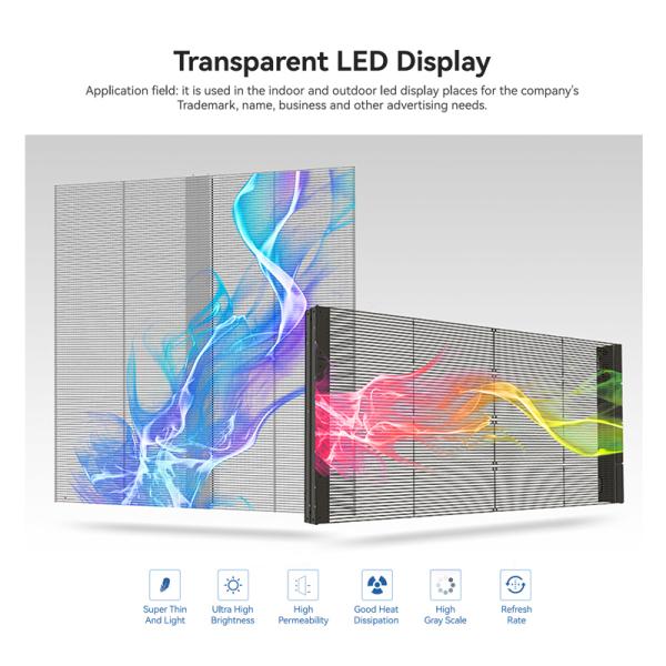 TRA-B PH15-15 Indoor Small Transparent LED Screen 500mmX1000mm Fixed Installation