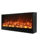 70'' 180cm Realistic LED 3D Flame Charcoal Effect Built-in Electric Fireplace