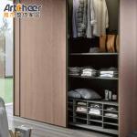 NO Folded Modern Sensor Slide Wooden Door Sliding Glass Wardrobe For Bedroom