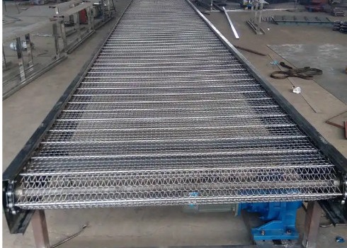 Food Grade 304 Stainless Steel Chain Link Spiral Wire Mesh Conveyor Belt 1.2m 1.5m 1.8m Width