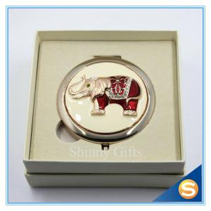 Wholesale Shinny Gifts Elephant Design Handmade Round Compact Mirror Portable Small Mirror from china suppliers