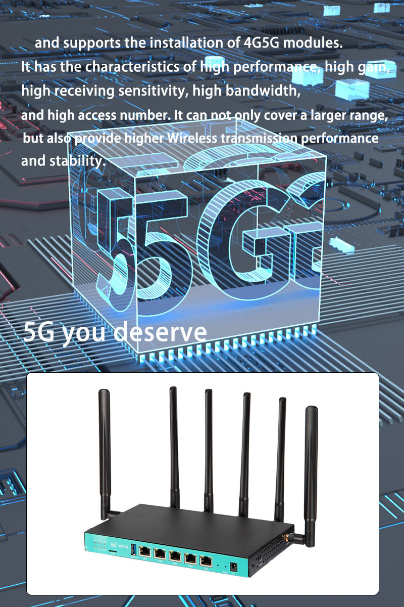 1800Mbps Dual Band 5G Wifi 6 Router RM500Q-Gl With 1 SIM Card Slots