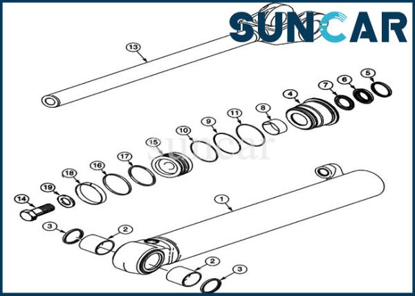 1542879C1 Case Seal Kit 63.5MM Rod 521D 521E Wheel Loader Lift Cylinder Repair