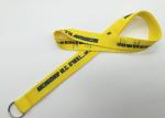 Yellow color professionnal customized silk screened lanyard with any logo
