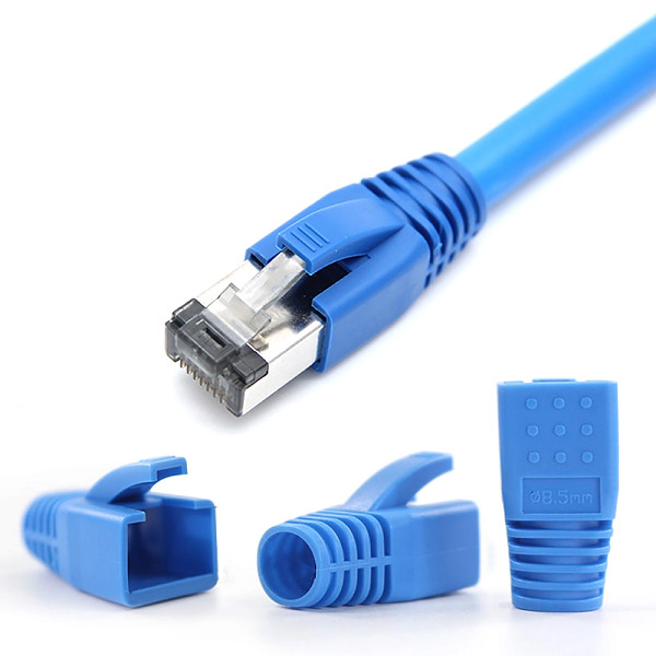 Yellow Cable Strain Relief Boot / Blue RJ45 Modular Plug CE Certificate