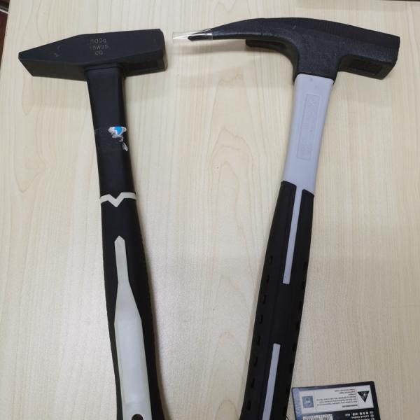 German Quality Carbon Steel Forged 600g Head Carpenter Roofing Hammer Fiberglass Handle Single Claw Hammer