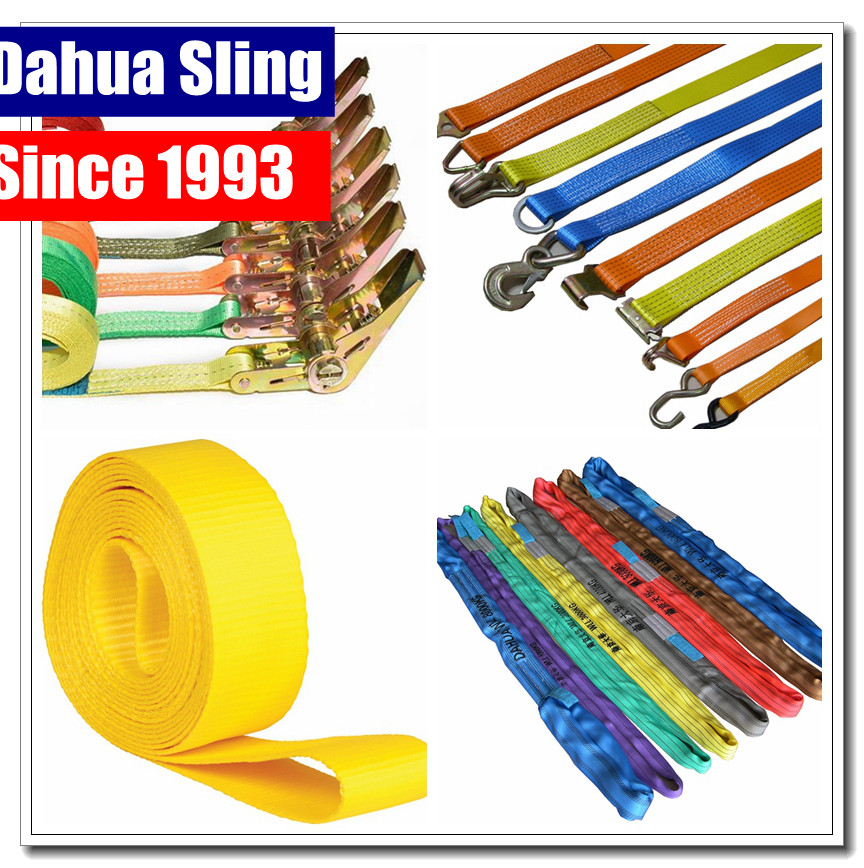 Endless Lifting Straps Seat Belt Type , Round Webbing Sling For Roof Trusses