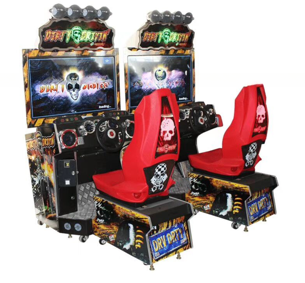 Indoor coin operated racing simulator video amusement dirty driving arcade car race game machine for arcade center