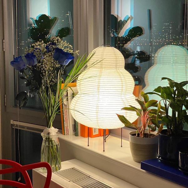 Noguchi Rice Paper Table lights Japanese Paper Lantern Standing Table Lamp Eye-Protection Bedside Lamp(WH-MTB-251)