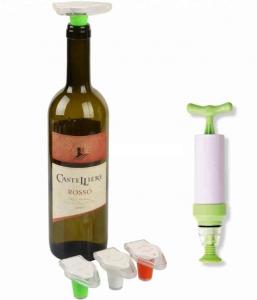Wine Bottle Vacuum Saver Sealer Preserver Pump Cap Stopper, Wooden Head Plastic Rubber Silicone Vacuum Pump Sealer Wine