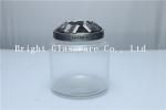 glass candle jar with metal lid