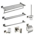 OEM/ODM 7 Pieces Bathroom Hardware Sets 3 Towel Bar Toilet Paper Holder