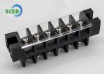 600V PBT 16.00mm Black Cable Panel Mount Feed Through Terminal Block Connector