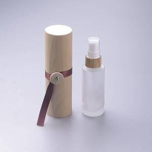 Wholesale 50ml Frosted Glass Bottle with Bamboo Cap Cosmetic Container Dia 37mm* H95mmn from china suppliers