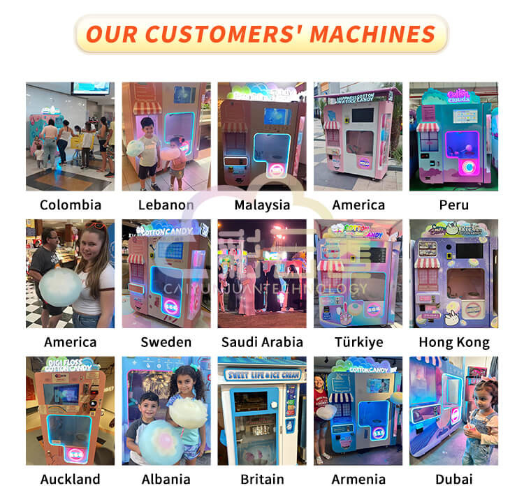 Yellow Auto Sugar Candy Dispenser Vending Machine For Candy Business