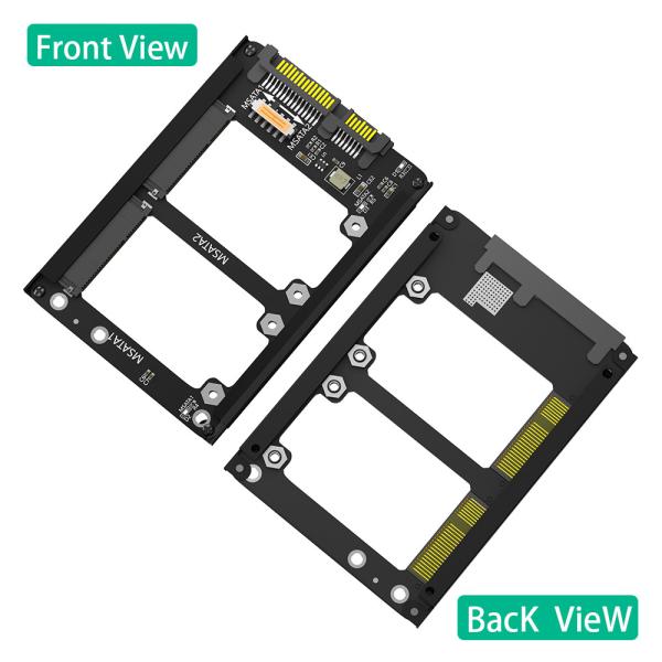 Metal Case Dual mSATA SSD To 2.5" SATA3.0 6Gbps Adapter Card With Enclosure Socket mSATA to SATA Adapter Riser mSATA SSD Adapter