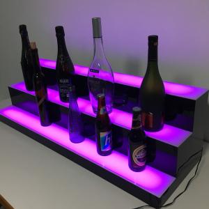 China RGB Lighted Liquor Bottle Shelf Stand 3 Tier Led Light Liquor Bottle Display on sale