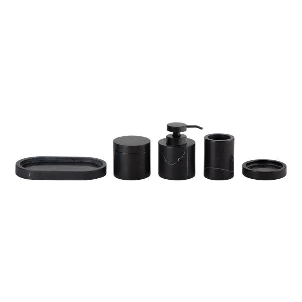 Nature Black With Nero Margiua Marble Bathroom Set Round Marble Hand Soap