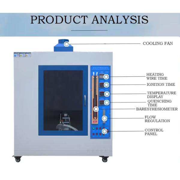 Flammability Tester Complying with UL94 Horizontal and Vertical Assessments