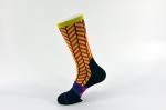 Blue / Black Elastane Athletic Basketball Socks With Anti Foul Breathbale