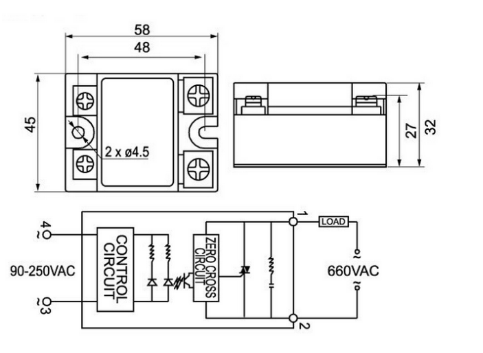 Solid State Relays Kampa SSR-40DD 40A SSR 3-32V DC to 12-60V DC Relay Module for PID Temperature Controller