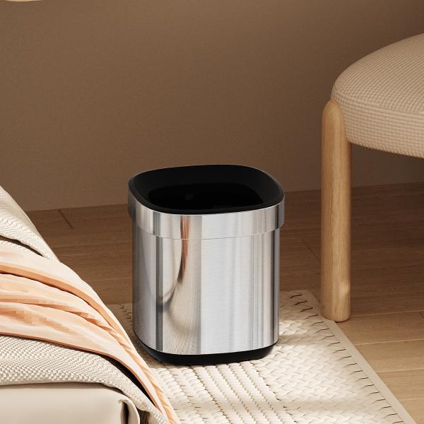 Effortless Kitchen Cleanup Durable Stainless Steel Open Top Trash Can is Your