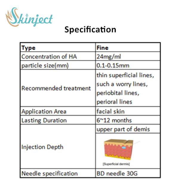 2ml Cross Linked Injectable Facial Fine Hyaluronic Acid Dermal Filler Anti Wrinkles