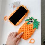Pineapple Cute Silicone Phone Cases 3D Toy with Anti Lost Loop