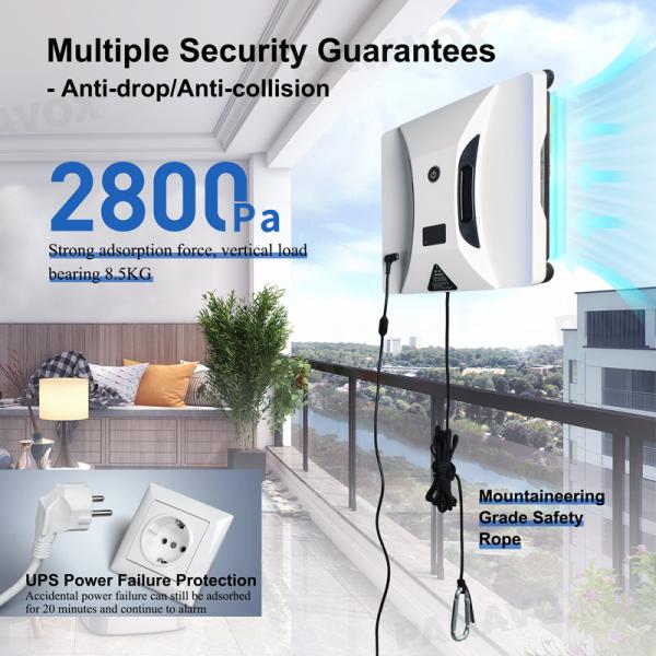 Convenient Huidi Window Cleaning Robot with 2800Pa Power Edge Detection Technology