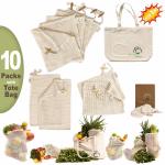 ISO9000 SGS Organic Cotton Drawstring Bags Reusable Mesh Produce Bags 40cm