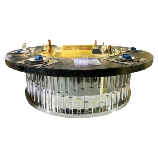 1600mm Gas Circle Teppanyaki Grill Table Electromagnetic Heating