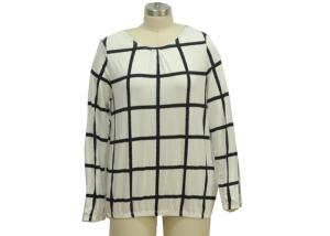 Wholesale Checks Patterned Office Ladies Casual T Shirts Basic Womens Tees Custom Size from china suppliers