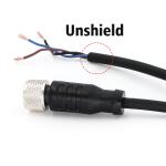 Straight M12 Connector Female 12 Pin Pre Assembled 5M Cable PVC A Code