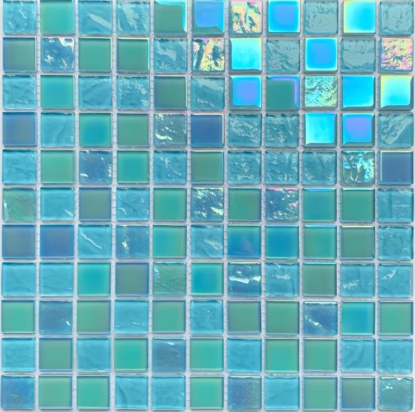 Technique Glass Mosaic Swimming Pool Tiles in Spain Colors 4mm Thickness