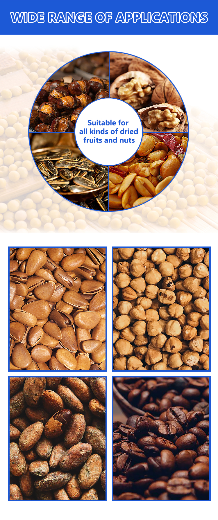 380V Grain Roasting Machine for Peanut Soybean Seed Barleypopular in Food Beverage