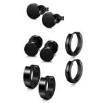 Unisex Black Color Stainless Steel Piercing Earring For Women Men Punk Gothic